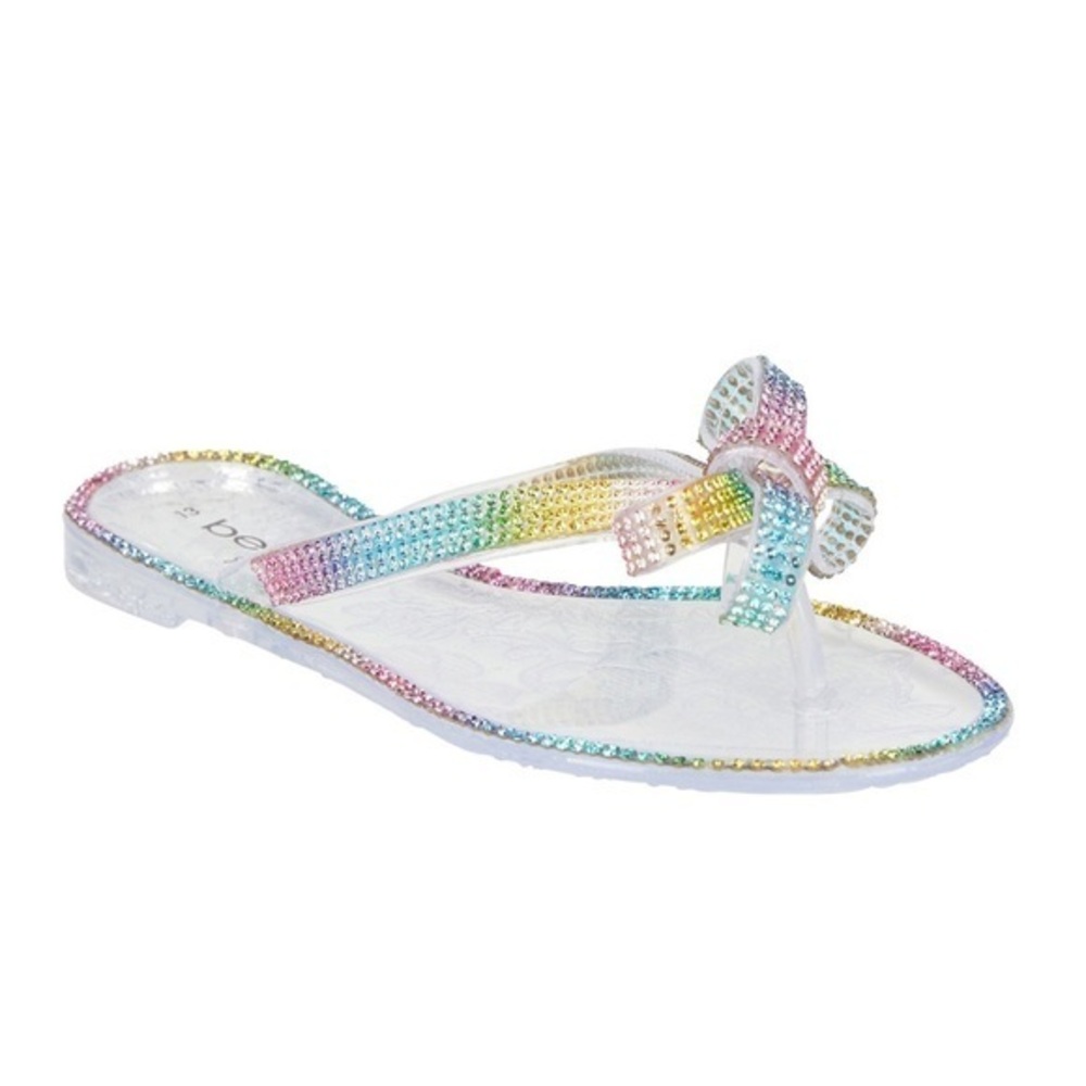 BEBE Big Girls Rainbow Jelly Slip-on Sandals size 1
